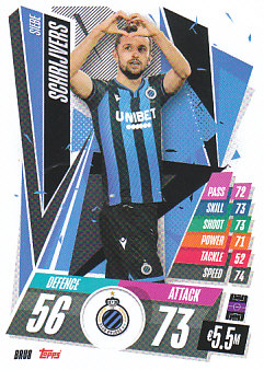 Siebe Schrijvers Club Brugge 2020/21 Topps Match Attax CL #BRU08